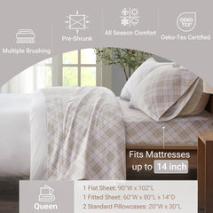 Sleep Philosophy drap plat et taies présentés empilés pour vue complète