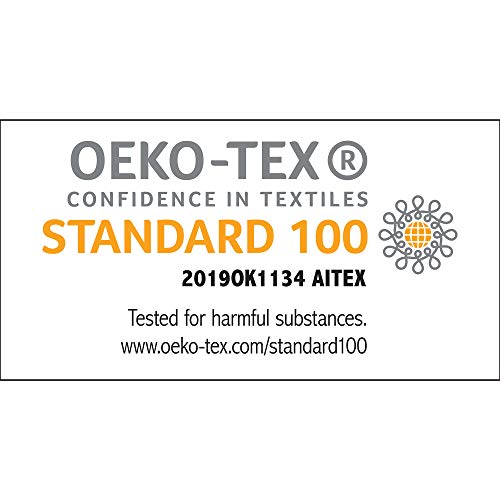 Sleep Philosophy emballage et étiquette montrant certification OEKO-TEX et qualité