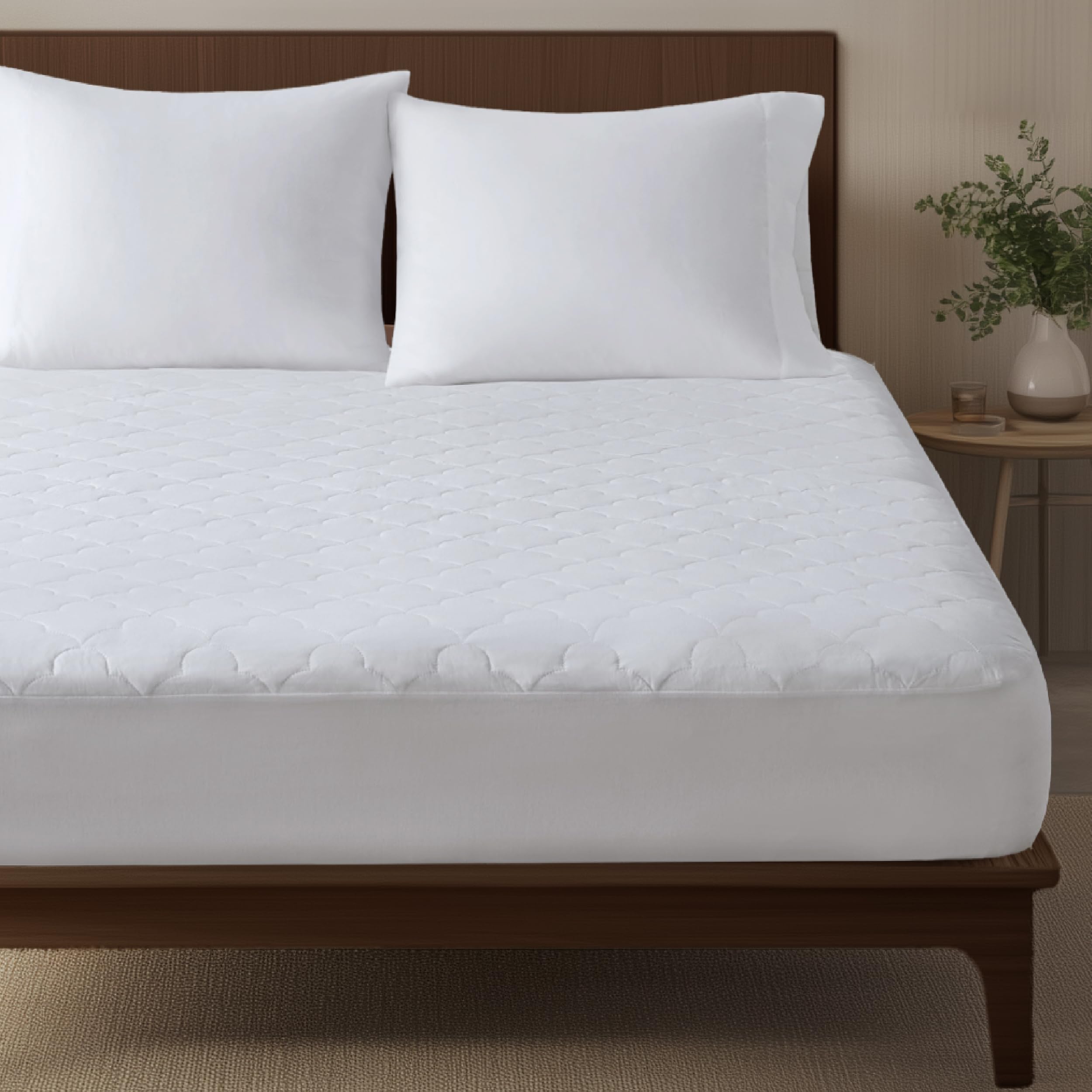 Sleep Philosophy protège-matelas Twin XL face avant montrant matelassage nuageux et confort