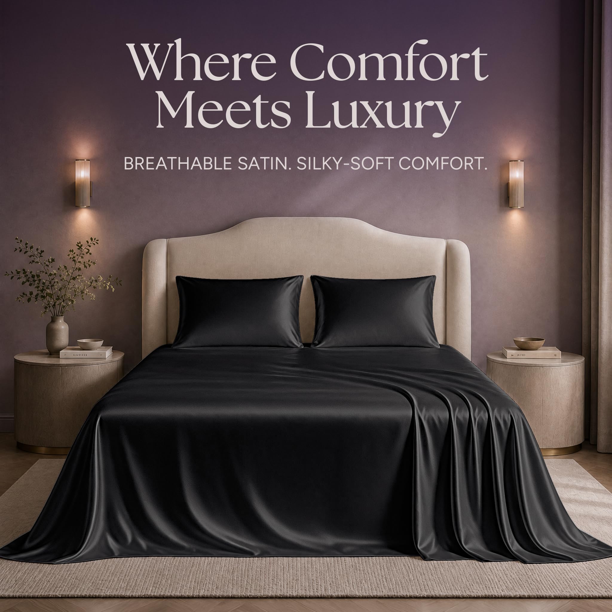 SLEEP SANCTUARY gros plan texture satin doux et lisse bénéfique