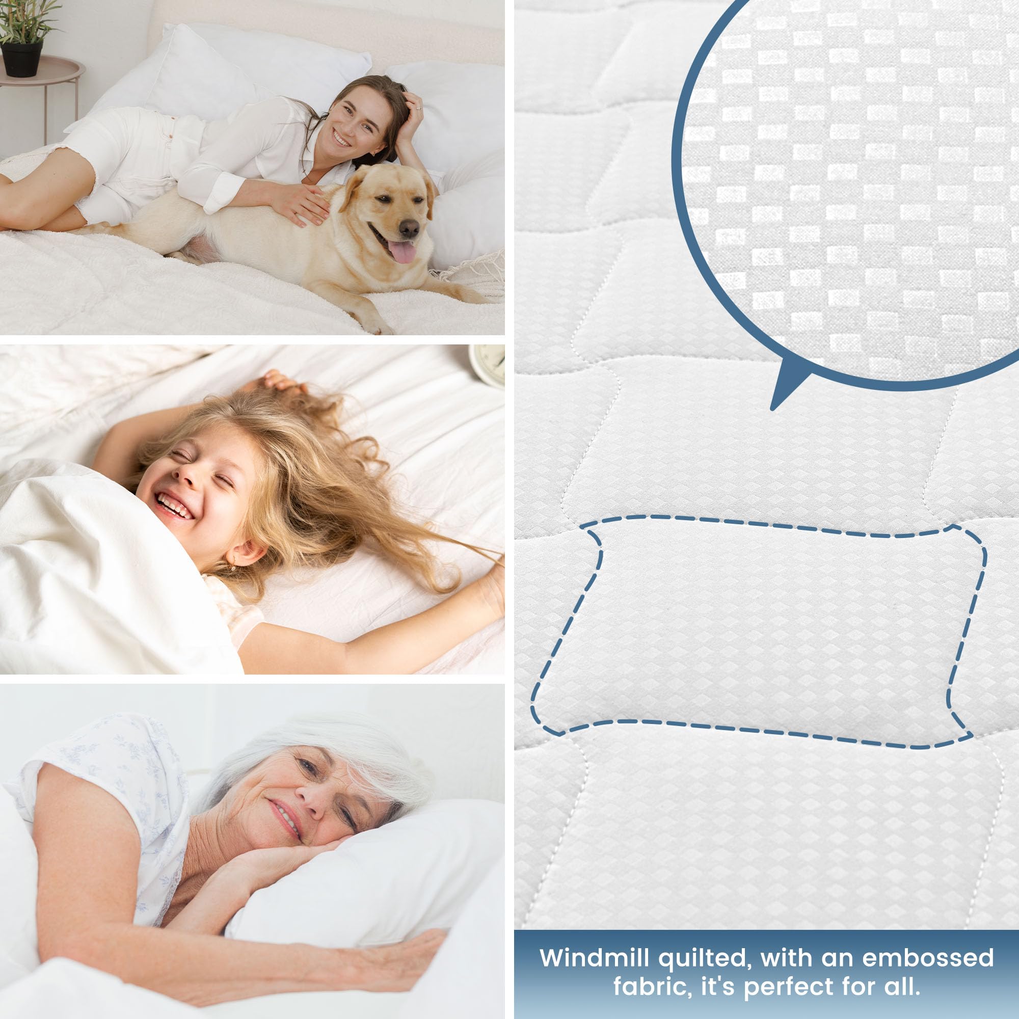 SLEEP ZONE comparaison d’un matelas épais montrant l’ajustement de la poche