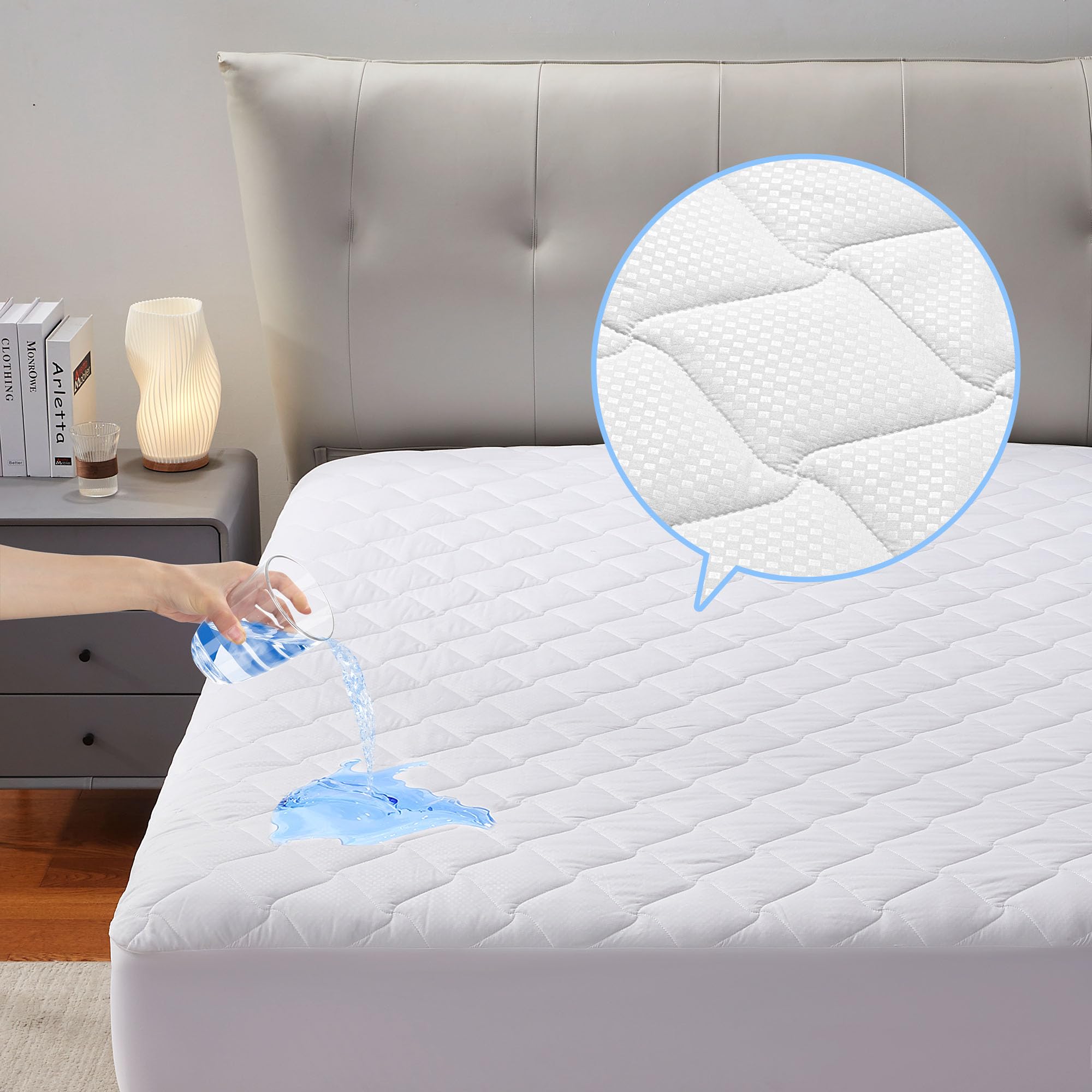 SLEEP ZONE face avant du protège-matelas montrant la coupe propre et protectrice