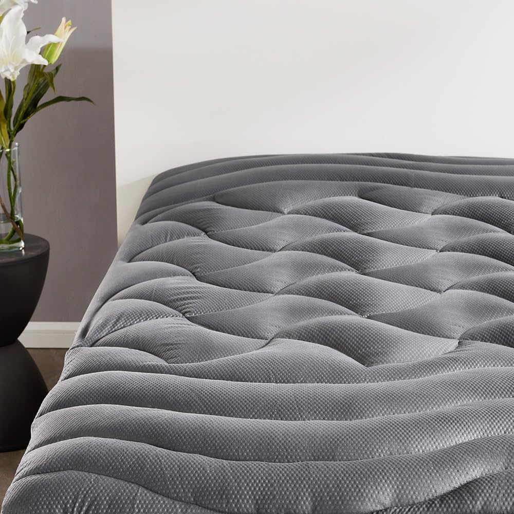 SLEEP ZONE face avant du surmatelas montrant finition grise et style moderne