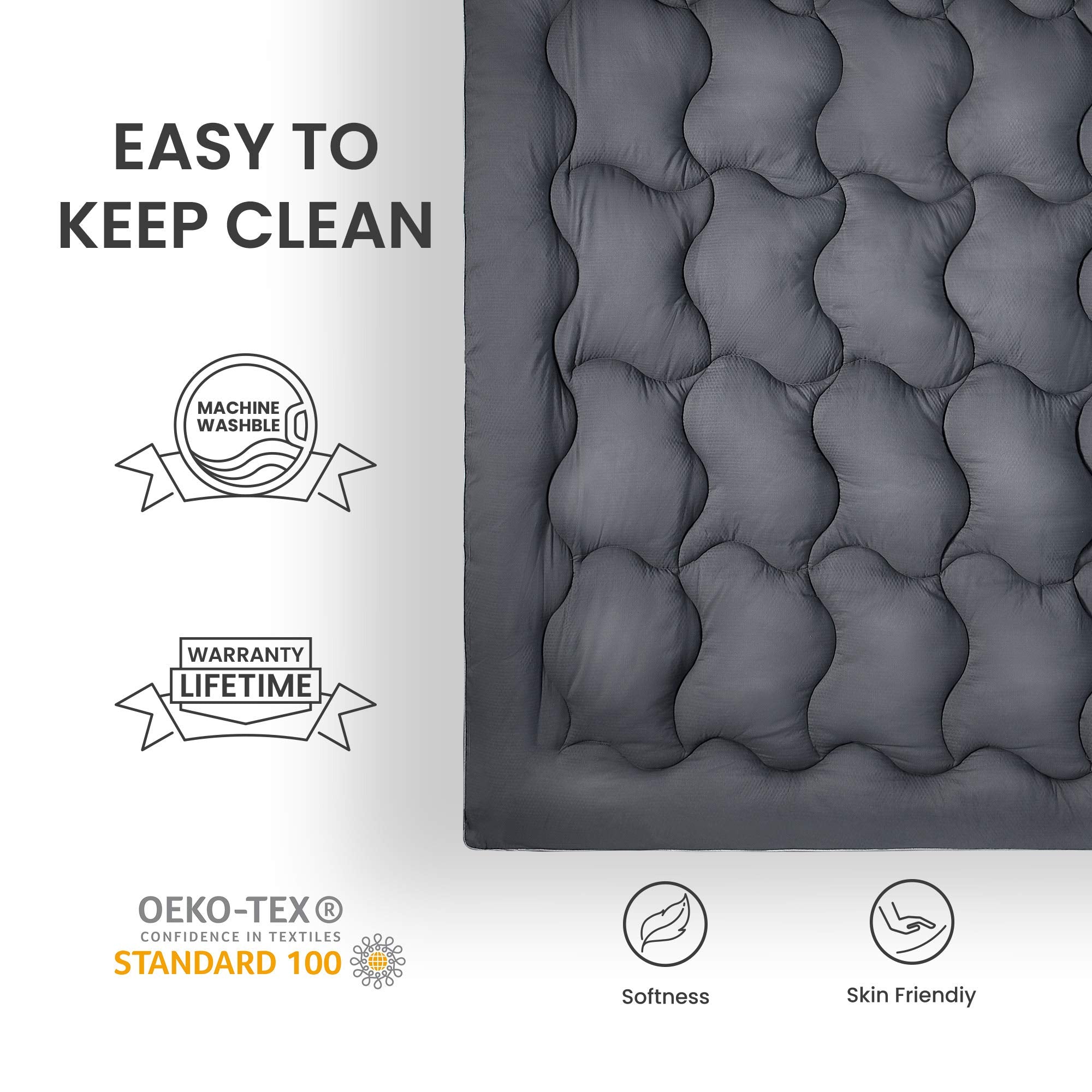 SLEEP ZONE surface embossée montrant la texture respirante et effet rafraîchissant