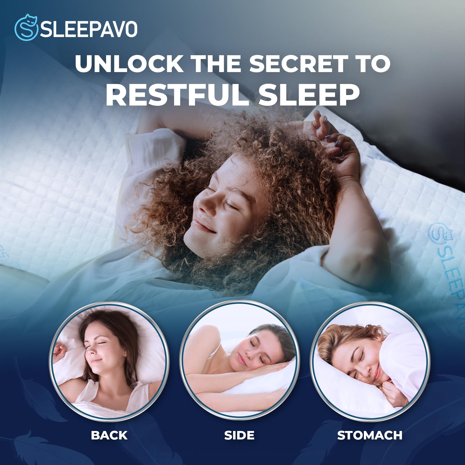 Sleepavo oreiller en usage côté lit démontrant alignement cervical amélioré