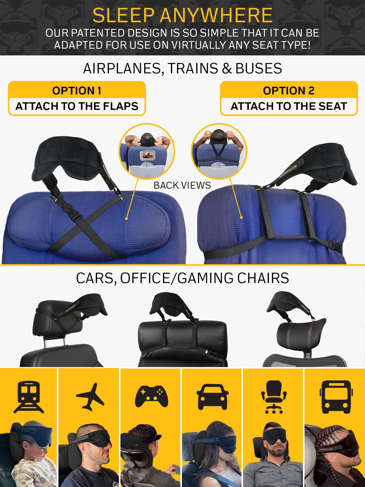 Sleeper Hold étui compact attaché à une valise pour transport facile
