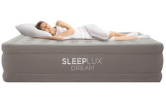 SLEEPLUX vue avant du matelas gonflable, montre luxe et stabilite9