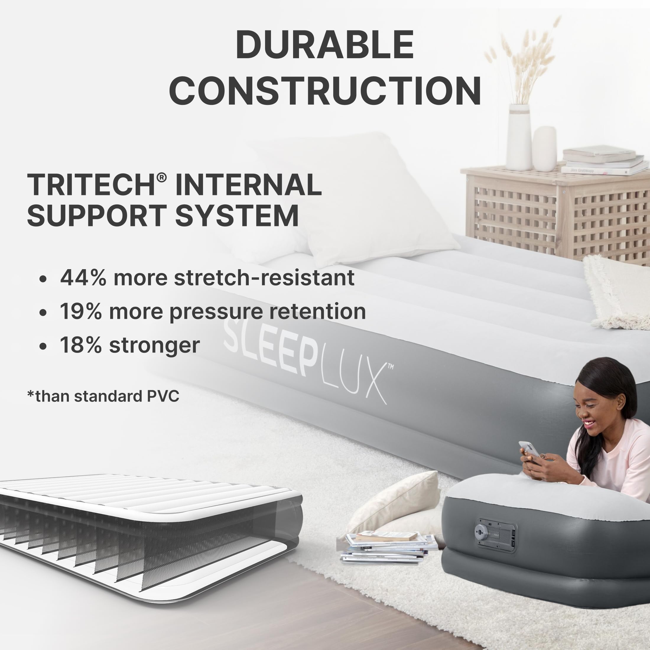 SLEEPLUX port USB avec téléphone branché pour charge nocturne facile