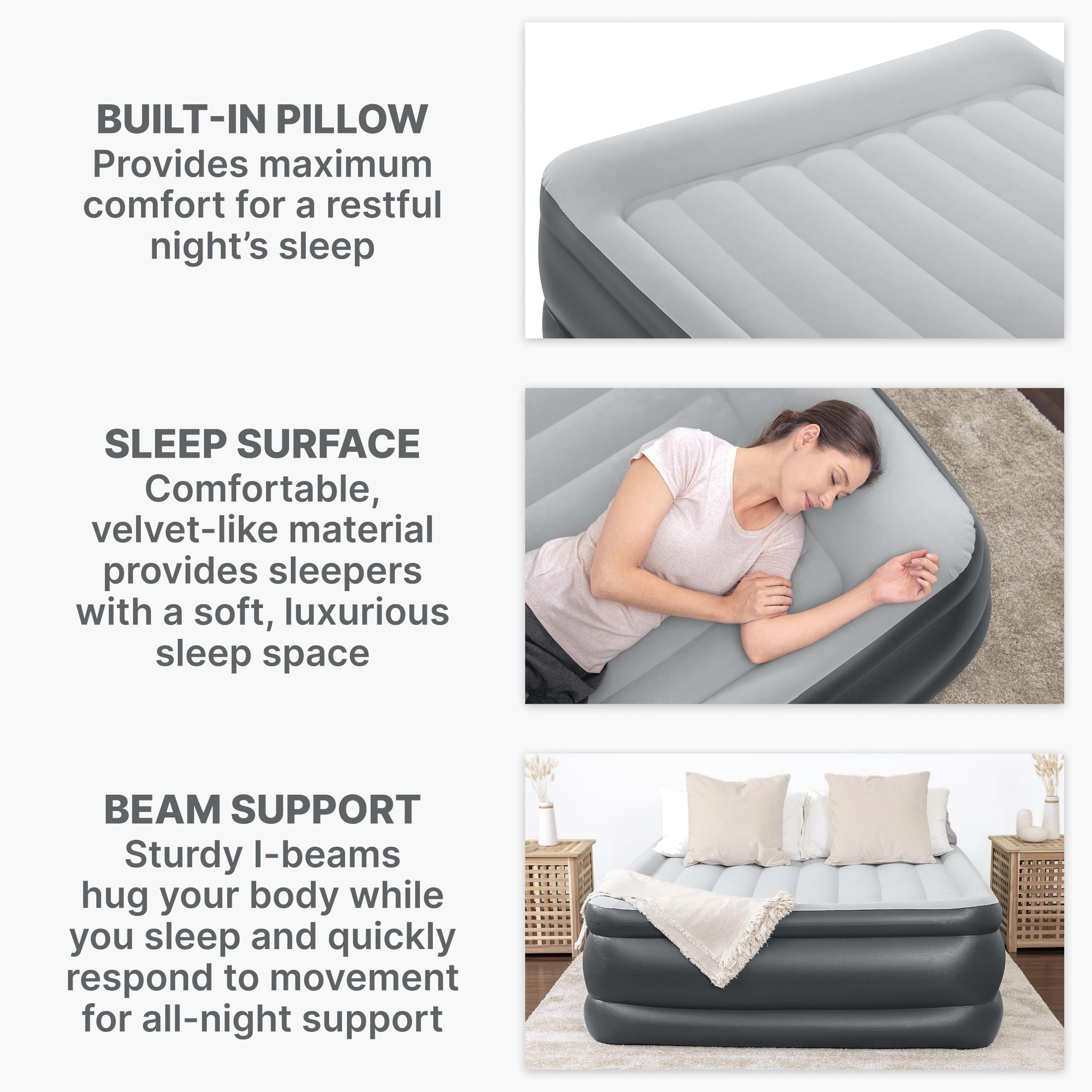 SLEEPLUX matelas installé dans une chambre invité confort immédiat pour visiteurs