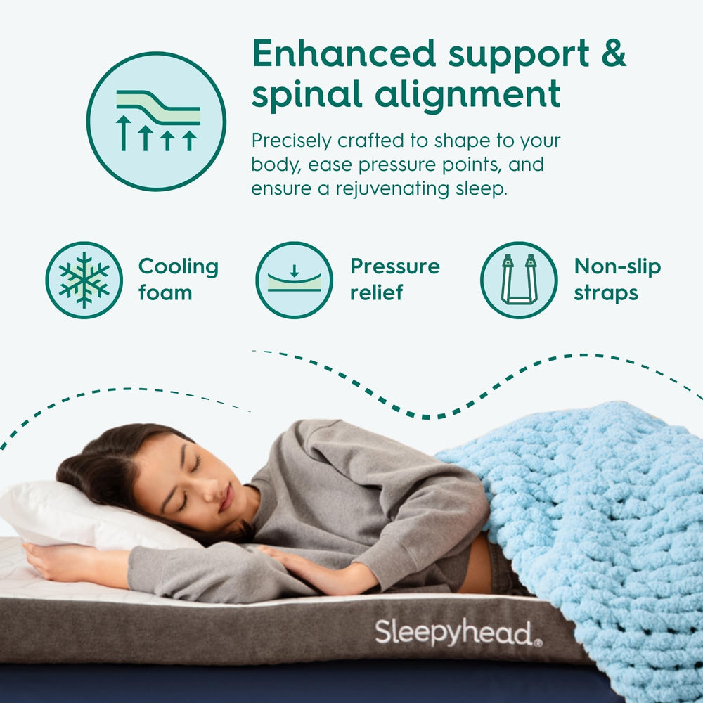 Sleepyhead surmatelas installé dans dortoir montrant soutien étudiant