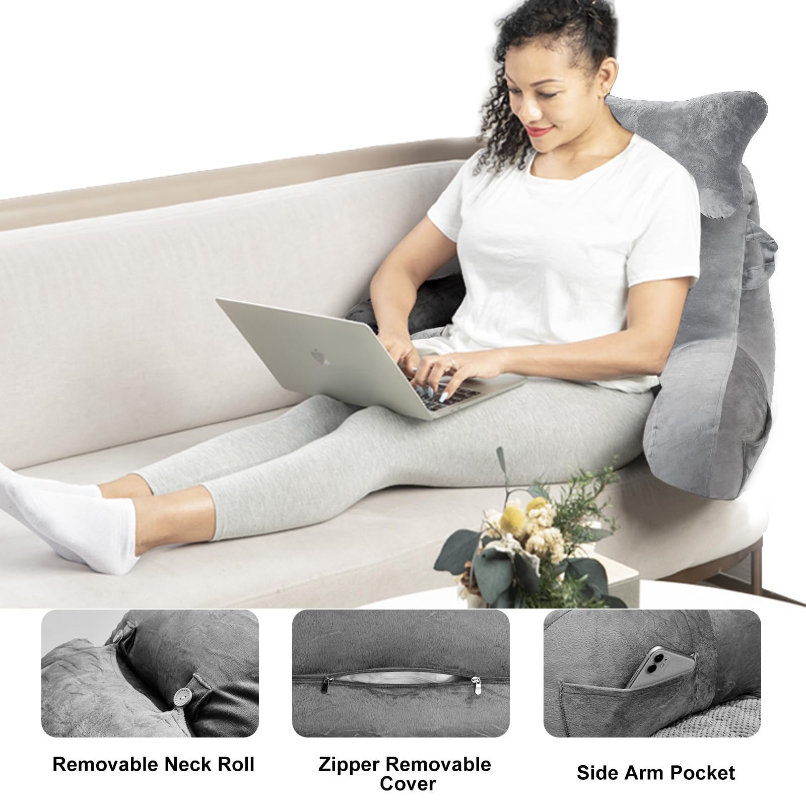 SLIGUY coussin utilisé au lit pour lecture confortable