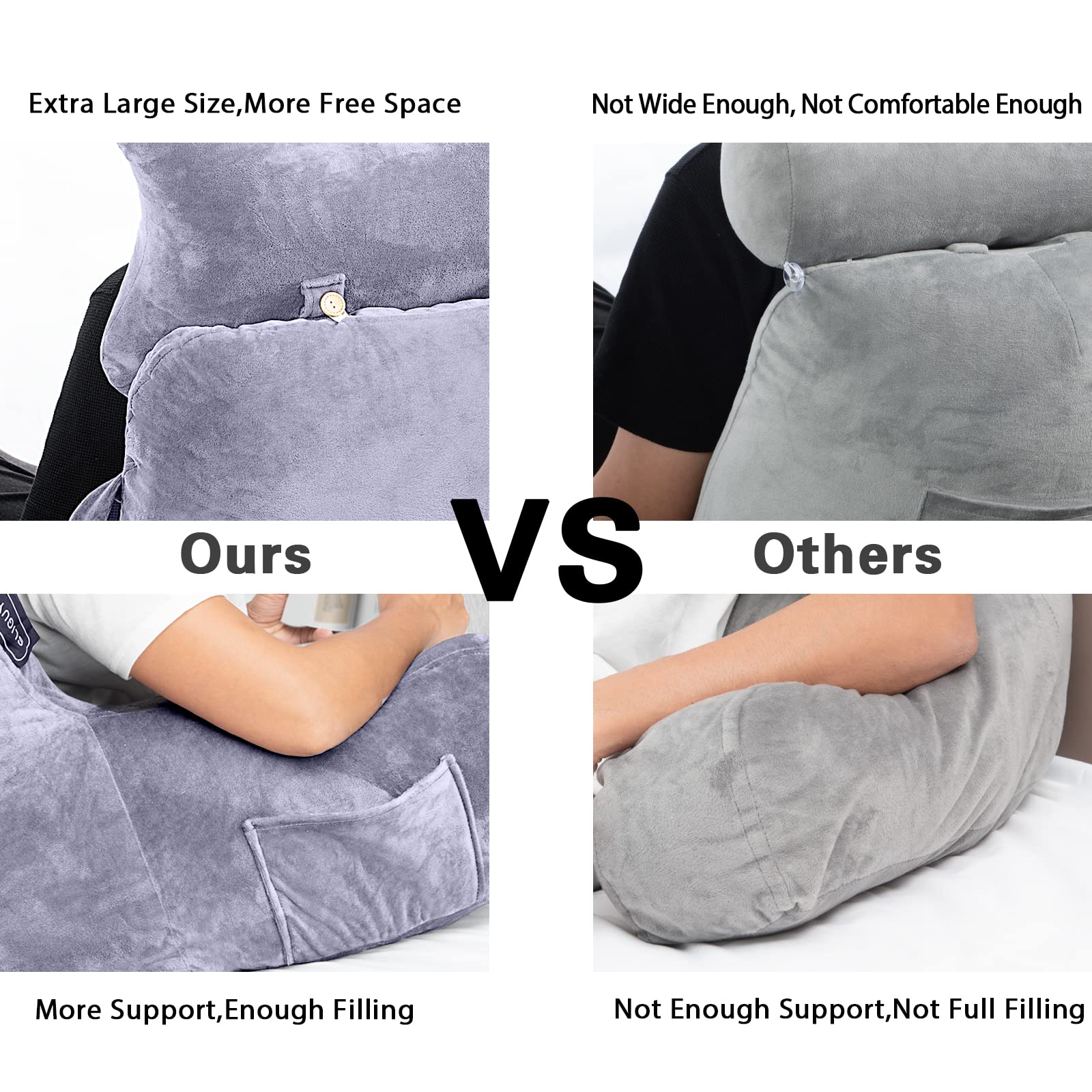 SLIGUY comparaison taille montrant coussin 31" sur un lit pour repères