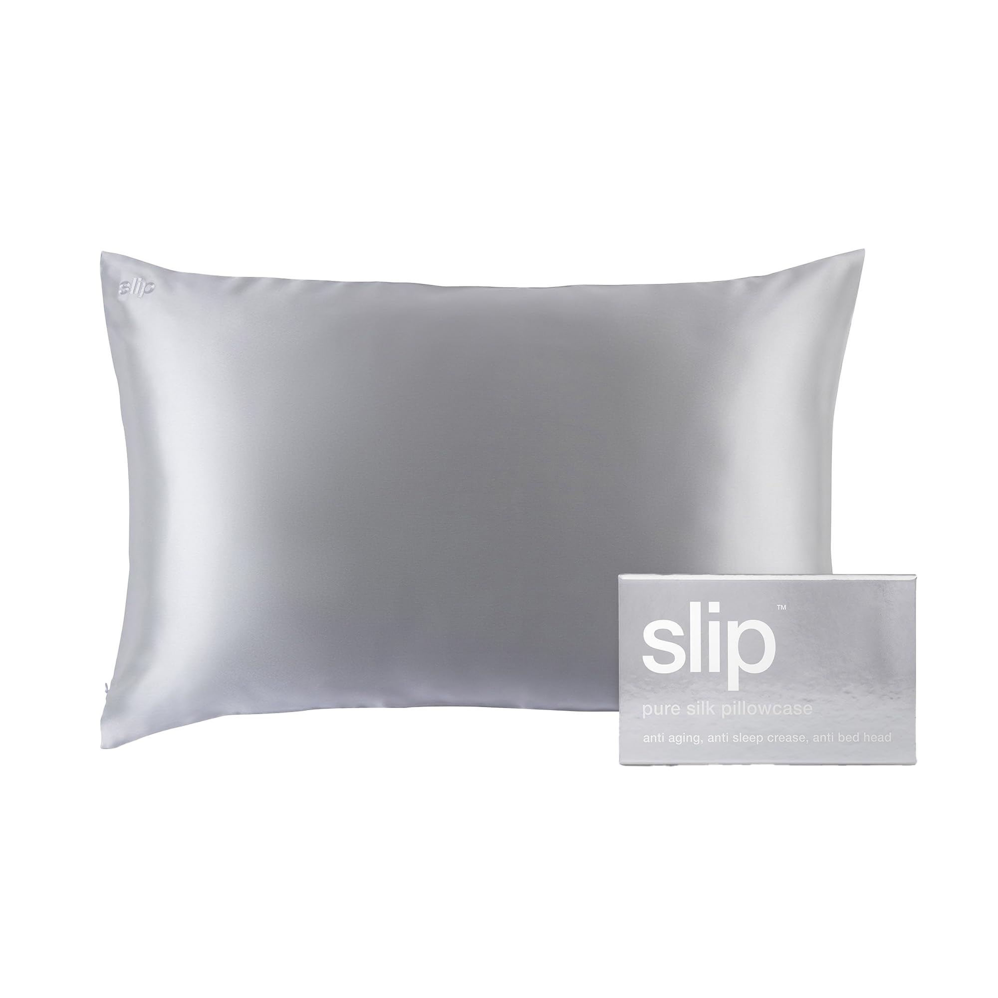 SLIP emballage de la taie queen montrant la marque et la finition