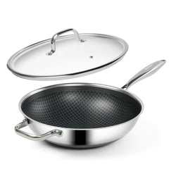 SLOTTET wok 12" face avant avec couvercle, cuisson polyvalente