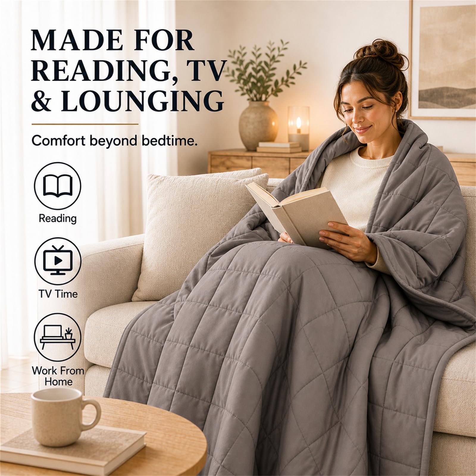 Smart Queen comparaison d'échelle montrant dimensions 48x72 pour un adulte