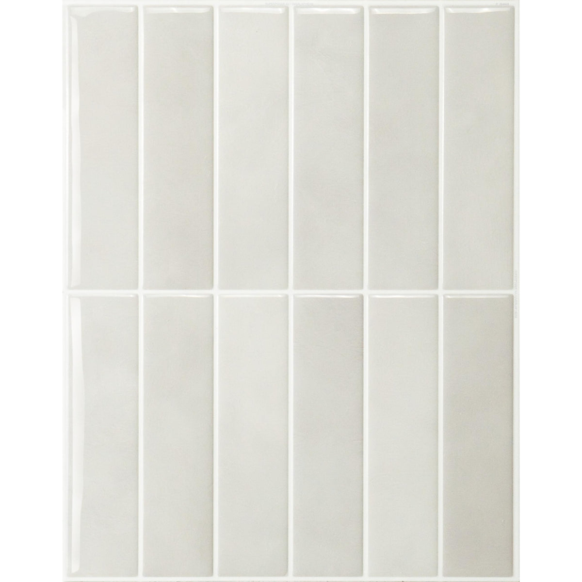 Smart Tiles vue avant du paquet montrant le motif Stacked White & Grey, installation rapide