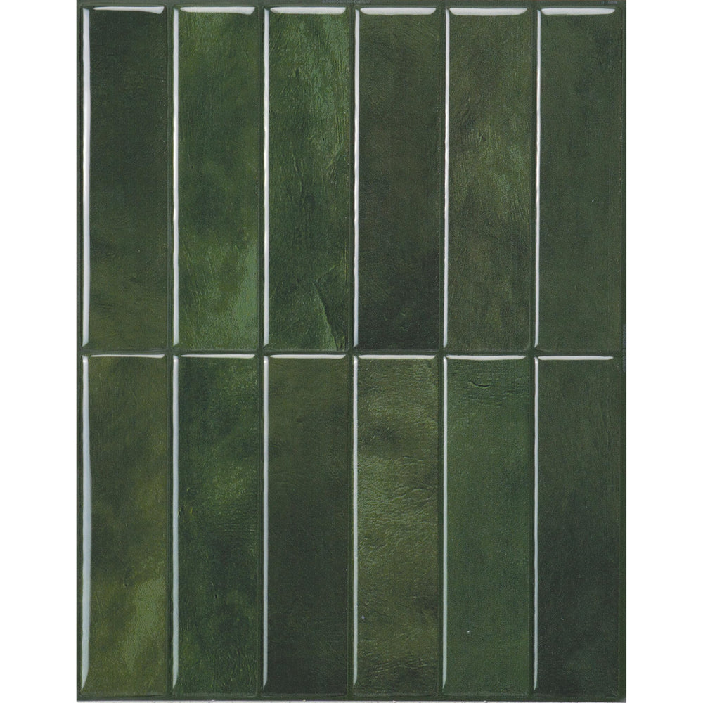 Smart Tiles vue avant du motif vert forêt, finition élégante et moderne