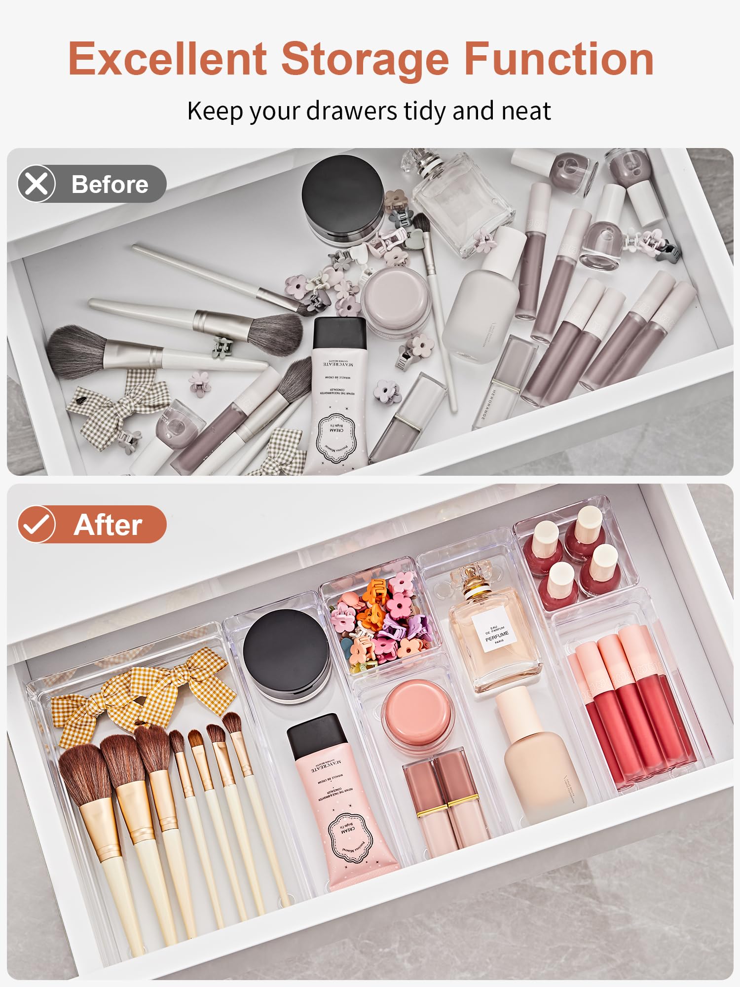 SMARTAKE bac contenant pinceaux de maquillage facilitant accès et protection