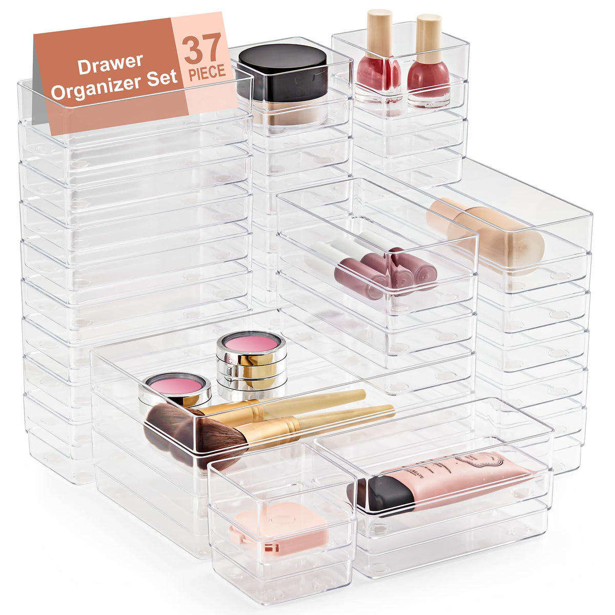 SMARTAKE face emballage transparent montrant l’ensemble pour rangement rapide