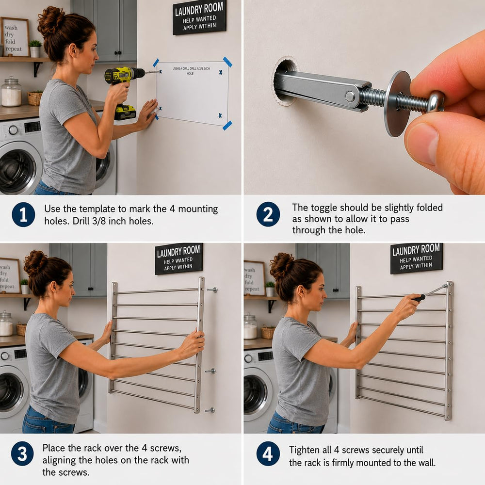 Smartsome étendoir avec serviettes en usage, supporte charges lourdes et textiles épais