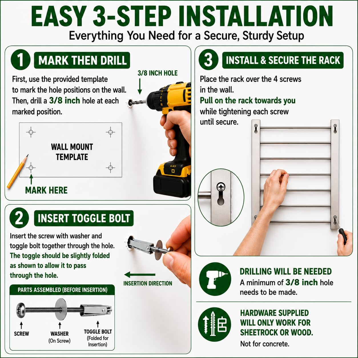 Smartsome kit fixation gabarit et vis, installation simple et guidée incluse