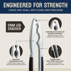 Outils Smedley & York en cours d'utilisation pour extraire facilement la chair de crabe