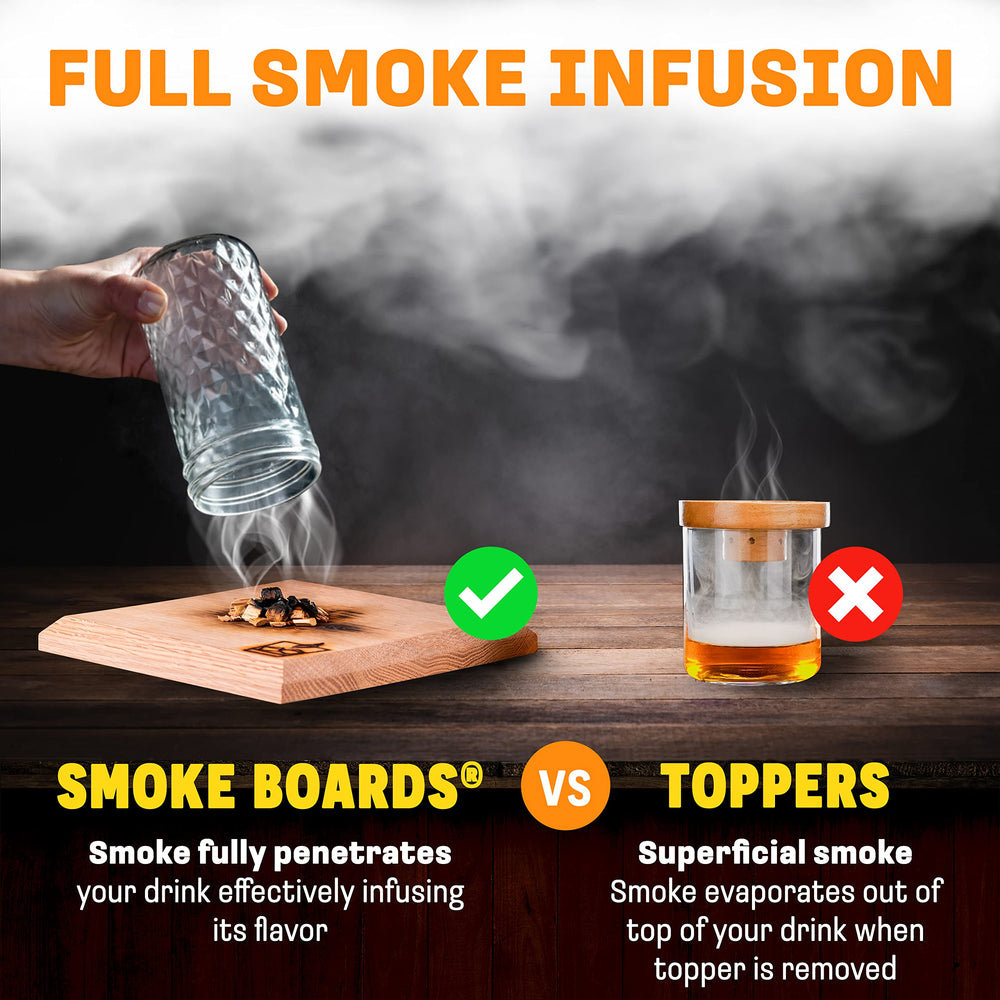 Smoke Boards planche en chêne blanc artisanale offrant une fumée concentrique
