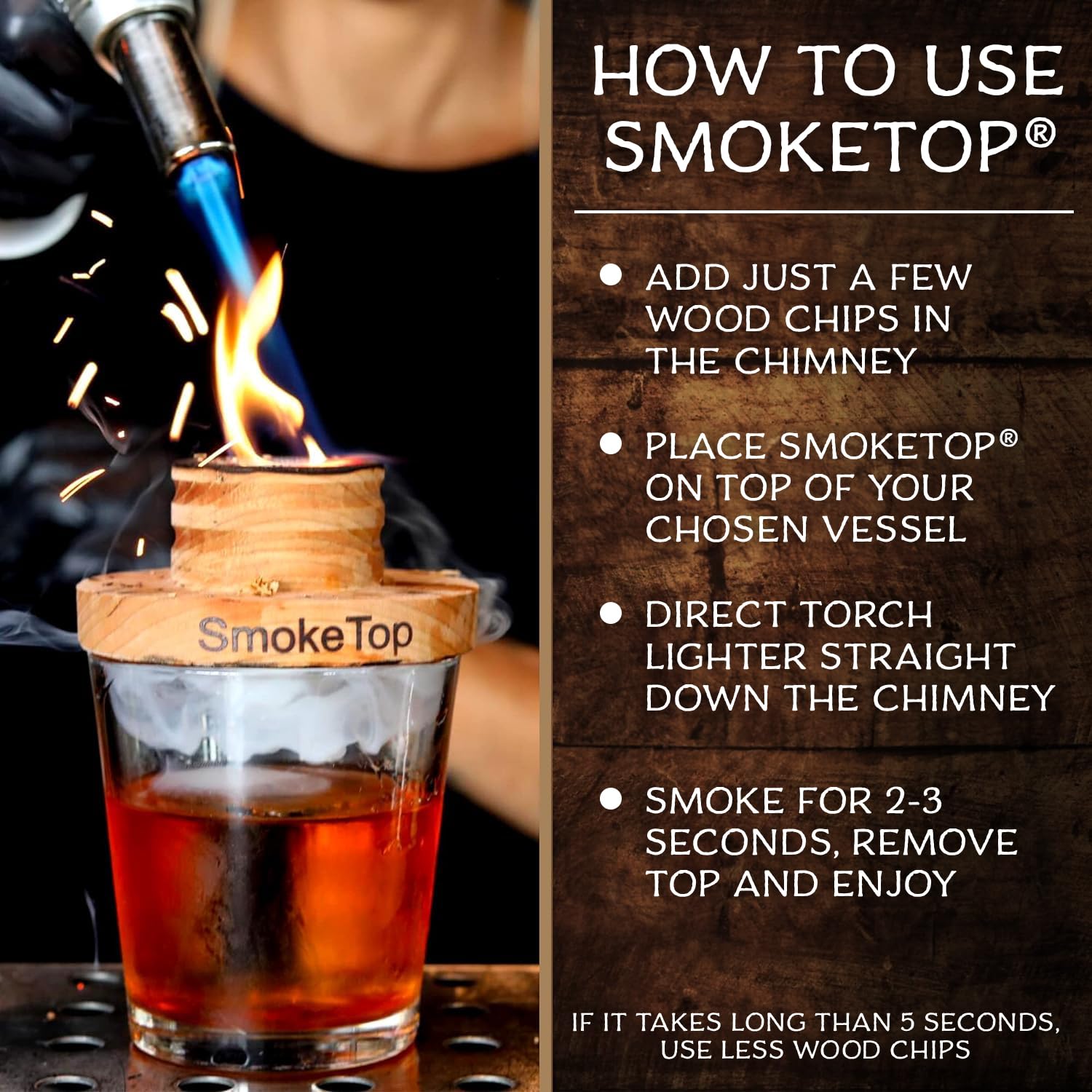 SmokeTop comparaison taille à côté d'un verre pour évaluer l'échelle