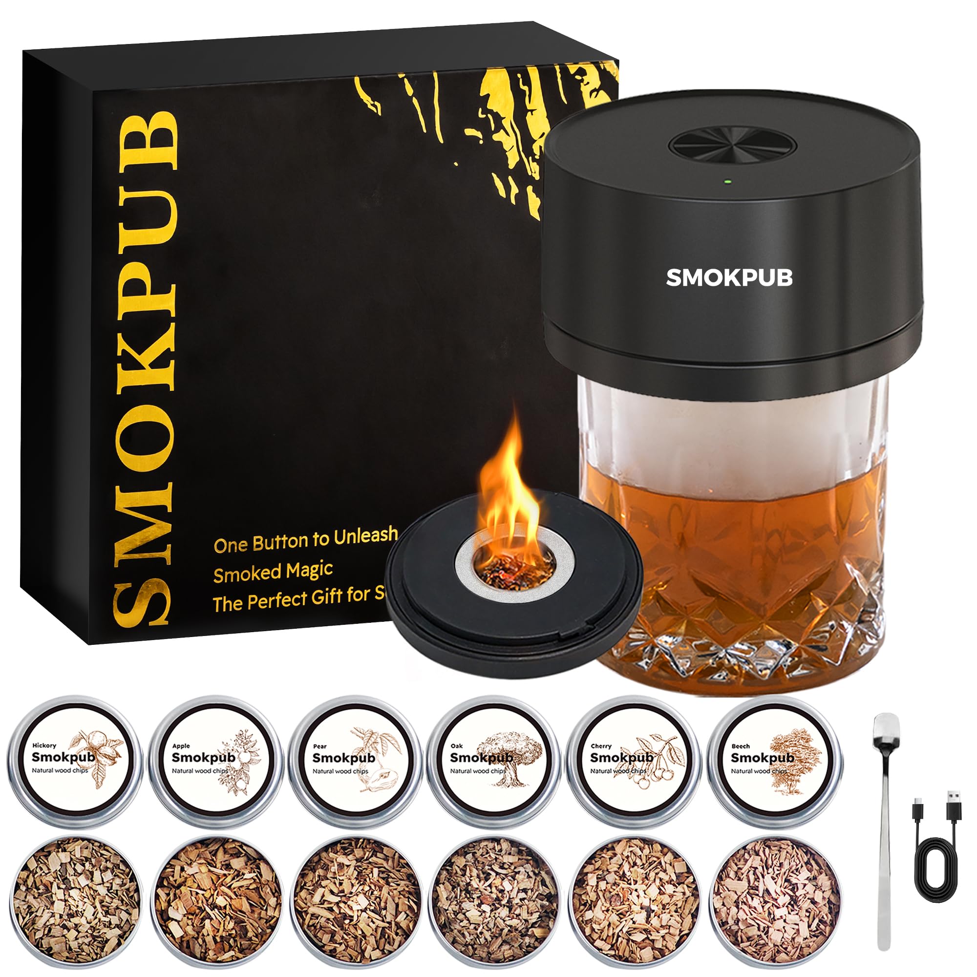 smokpub face avant du coffret et fumoir montrant la présentation élégant