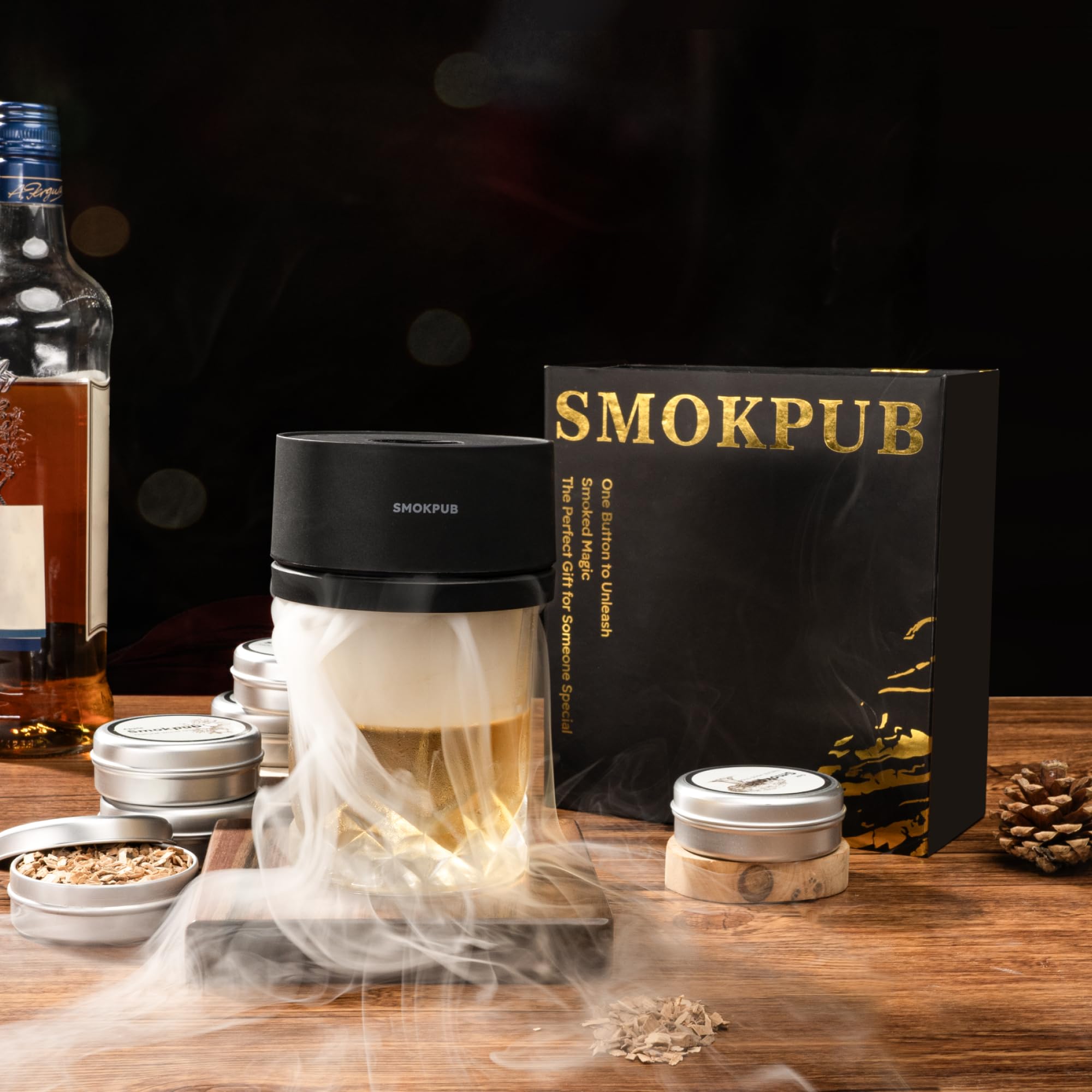 smokpub mise en scène sur un bar domestique présentant usage convivial pour invités
