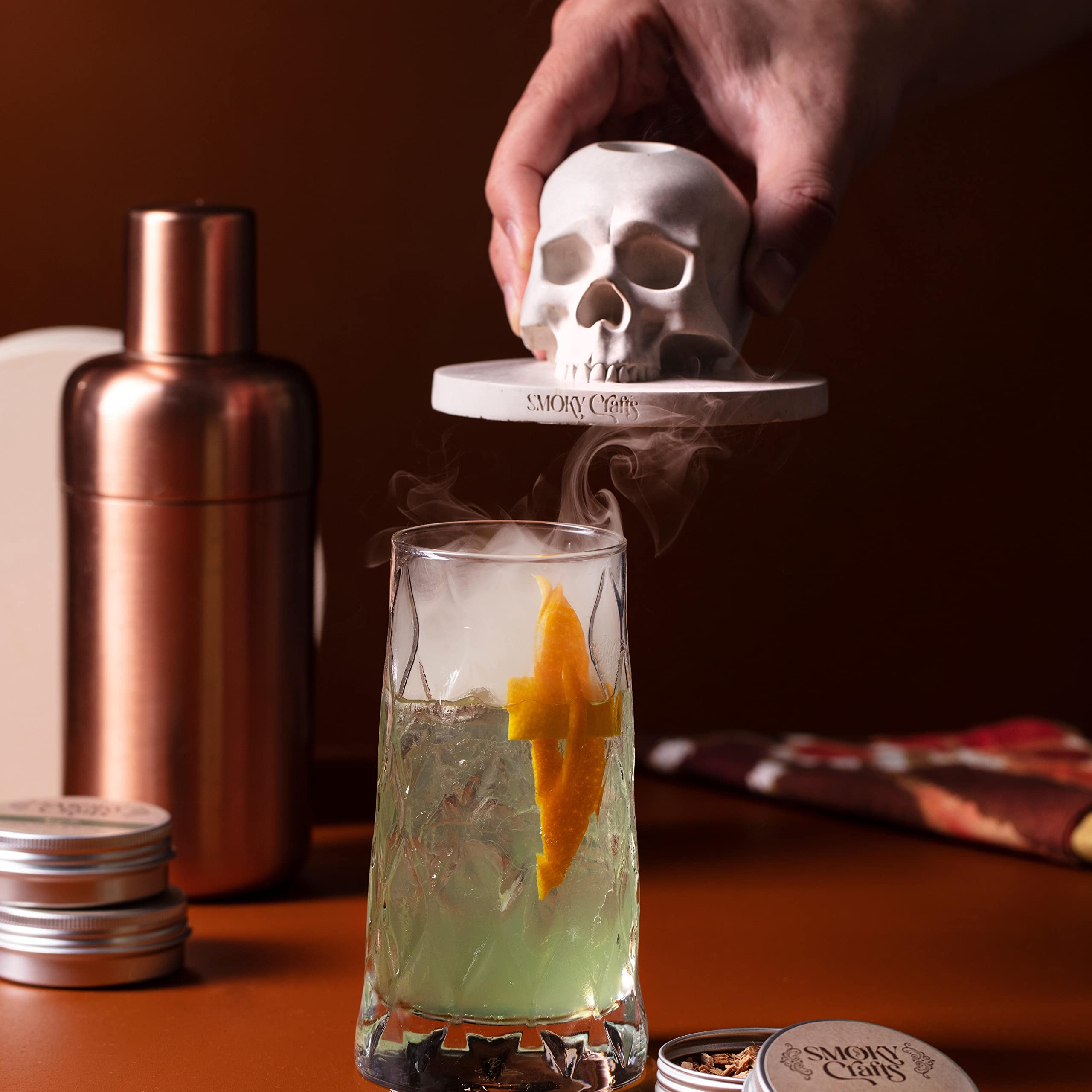 Smoky Crafts nuage de fumée emprisonné dans un verre pour effet dramatique