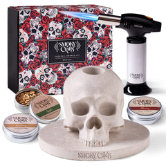 Smoky Crafts fumoir crâne vu de face montrant design unique et praticité