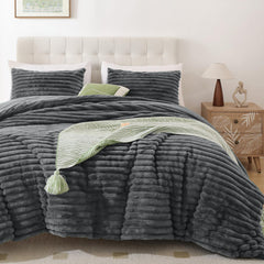 Smoofy couette pleine taille gris foncé montrant couverture et finition pour confort amélioré