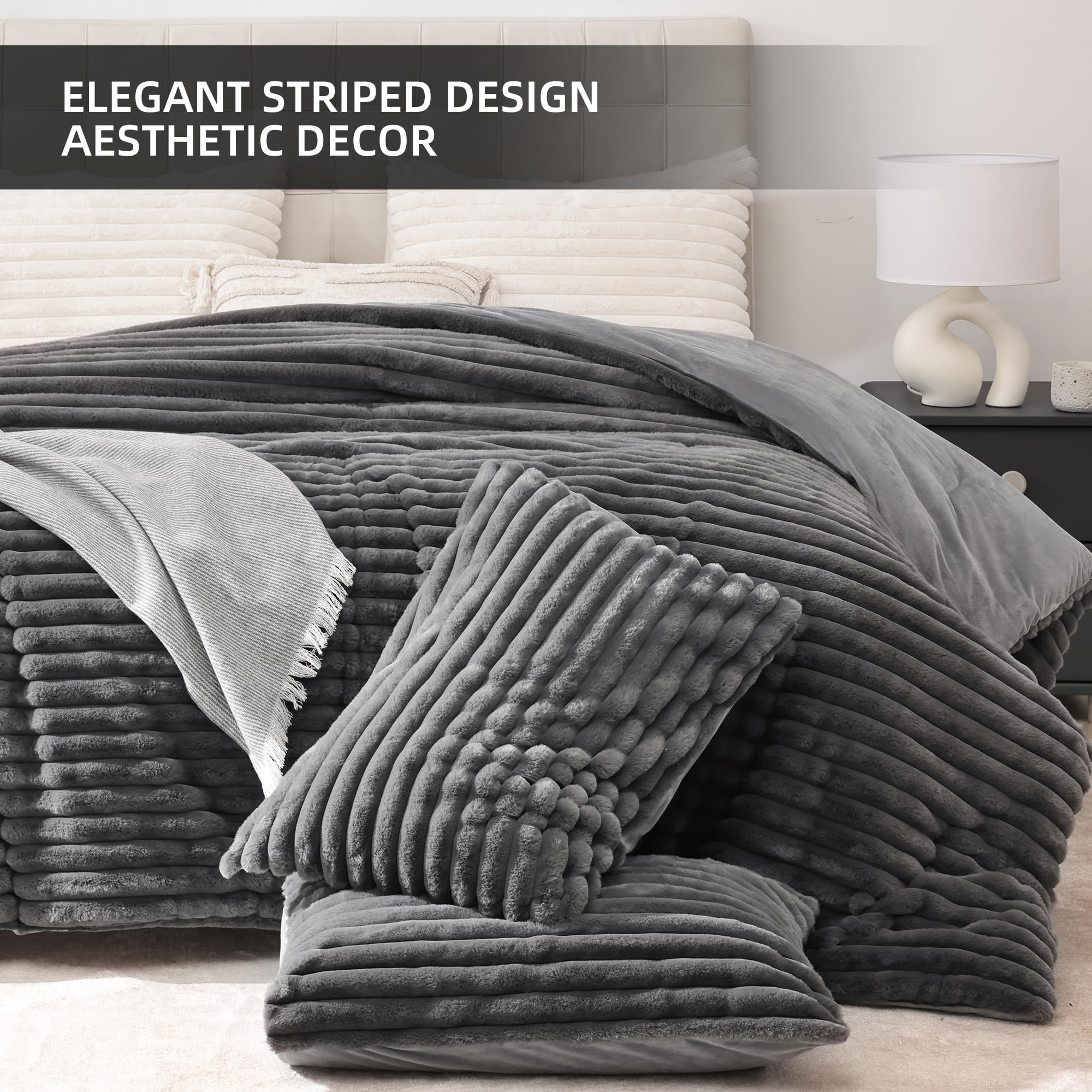 Smoofy détail flanelle 3D montrant texture rayée pour élégance et isolation