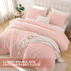 Smoofy parure en place sur lit montrant style blush confortable