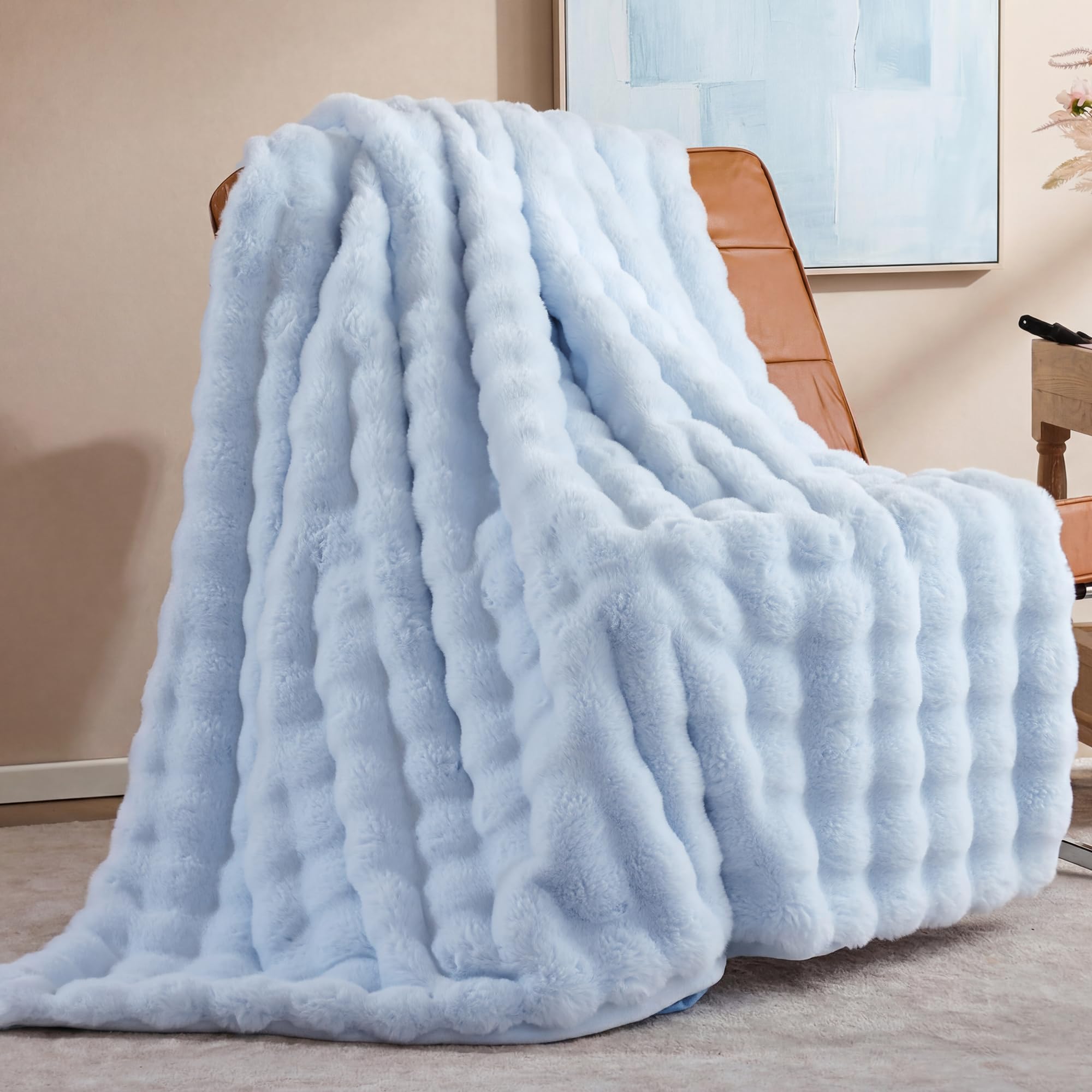 Smoofy vue de face du plaid bubble apportant confort visuel