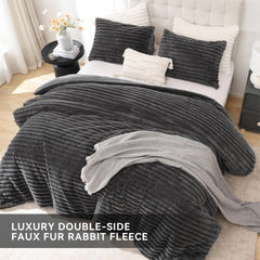 Smoofy ensemble couette et taies posé sur lit, embellit la chambre et invite au repos