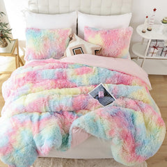 Smoofy deux taies en peluche montrant finition moelleuse et look coordonné