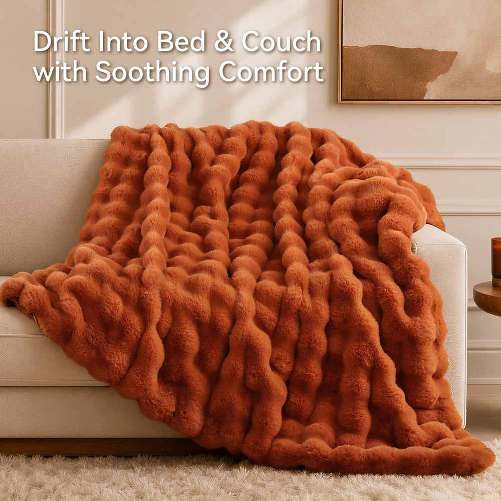 Smoofy jeté utilisé sur lit pour confort nocturne et décoration