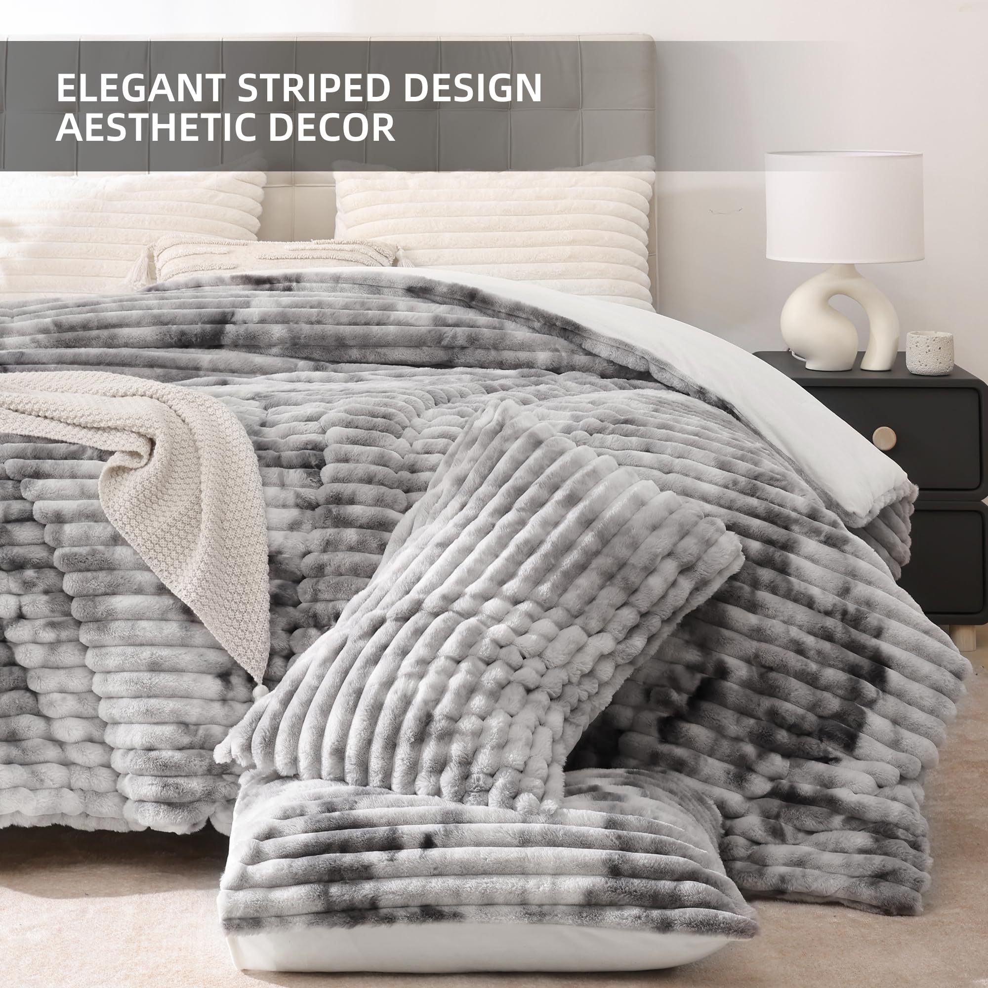 Smoofy gros plan flanelle rayée 3D apportant texture et rétention thermique