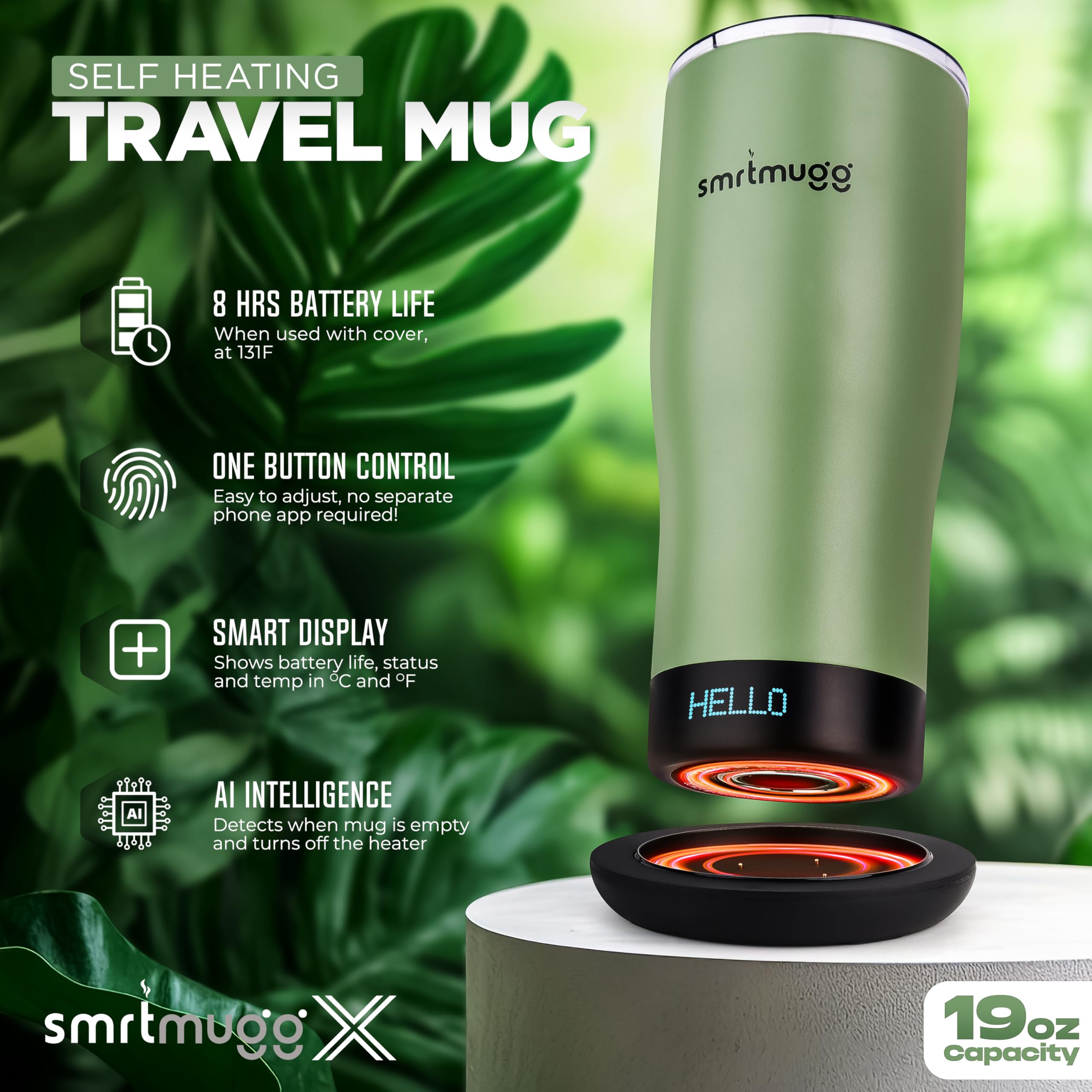 SmrtMugg X couvercle avec curseur magnétique pour ouverture d'une main pratique