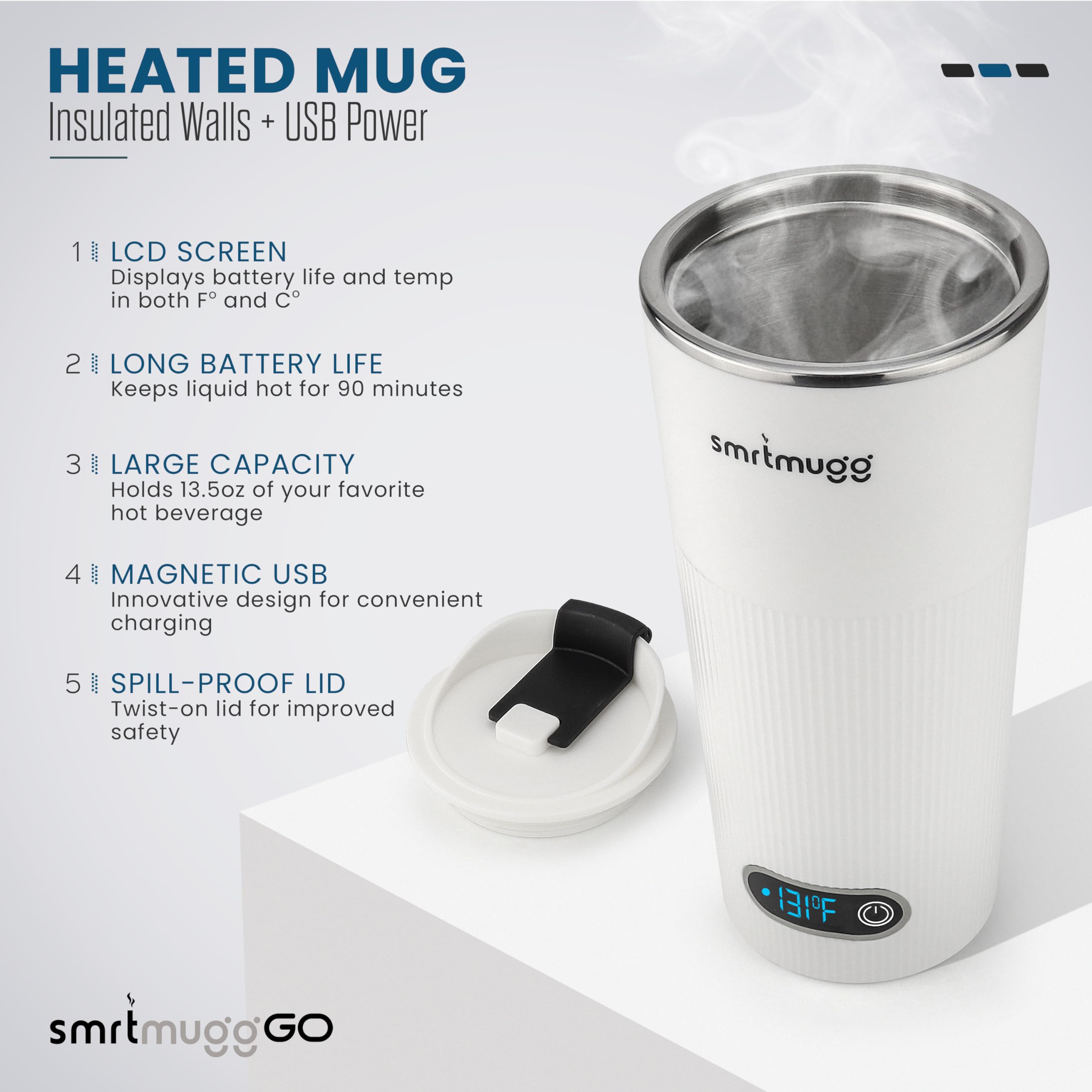 SmrtMugg câble magnétique connecté pour une recharge simple et sûre