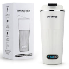 SmrtMugg image de face montrant design blanc et ergonomie