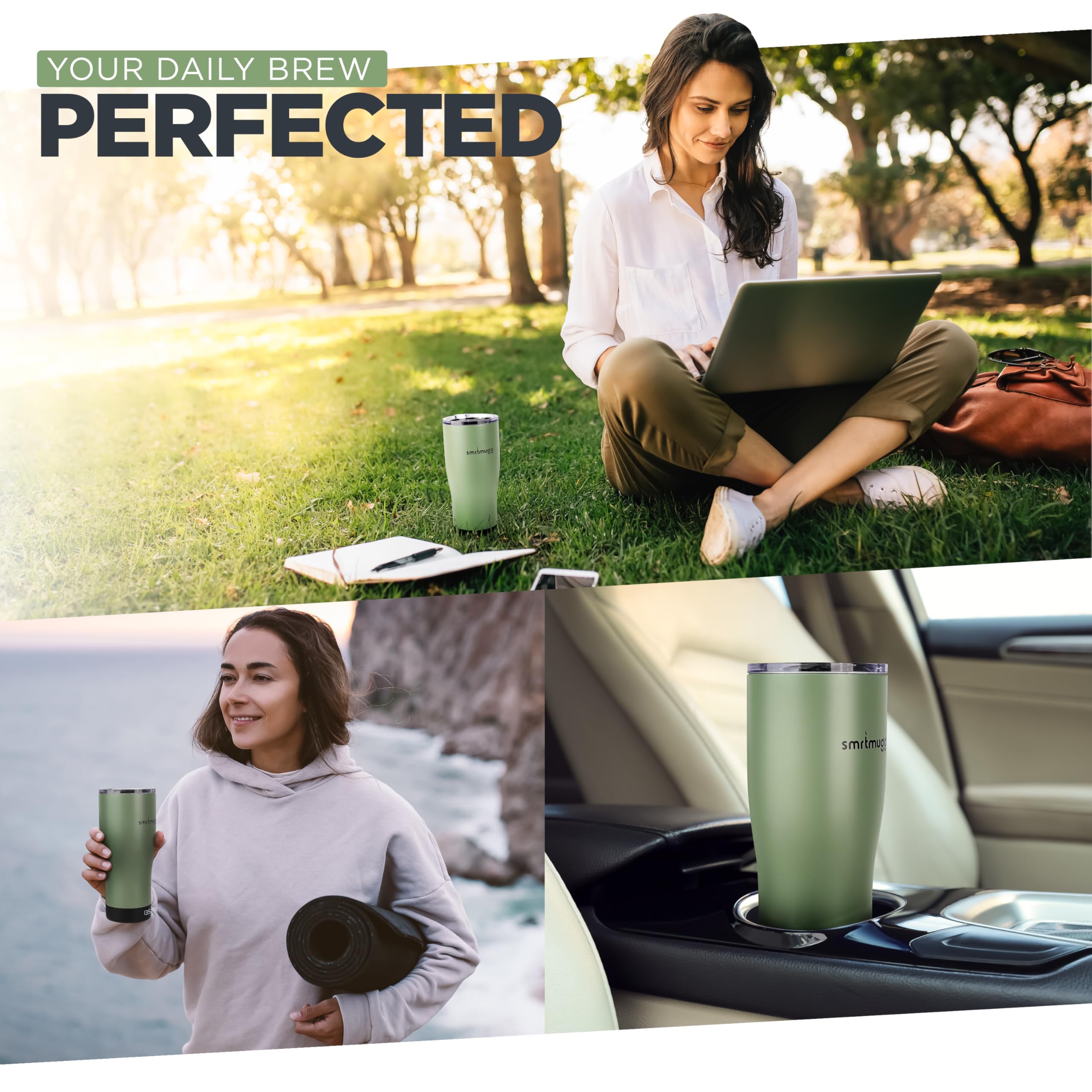 SmrtMugg X couleur sage green dans un décor lifestyle moderne et élégant