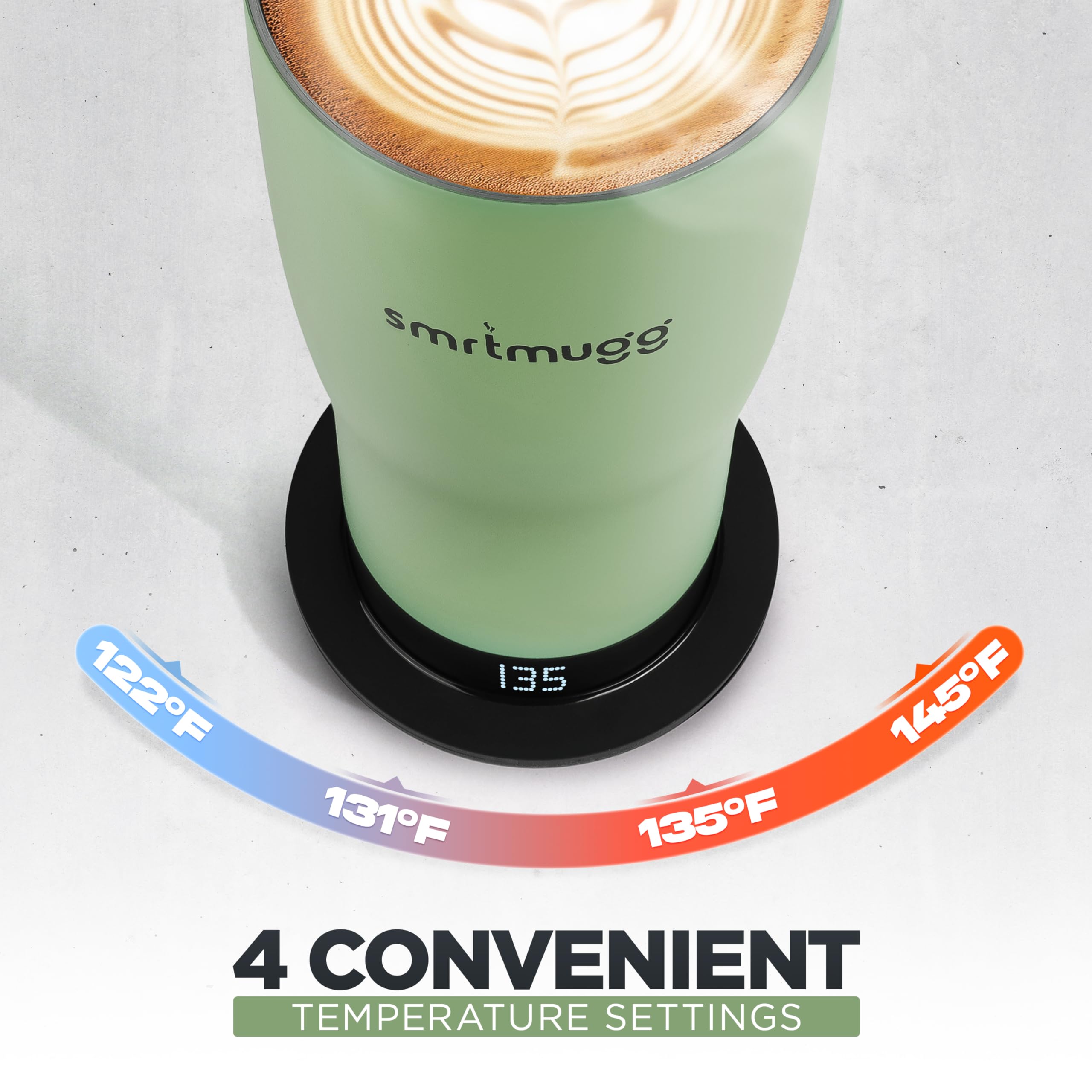SmrtMugg X sur son socle de charge pour recharge rapide et usage continu