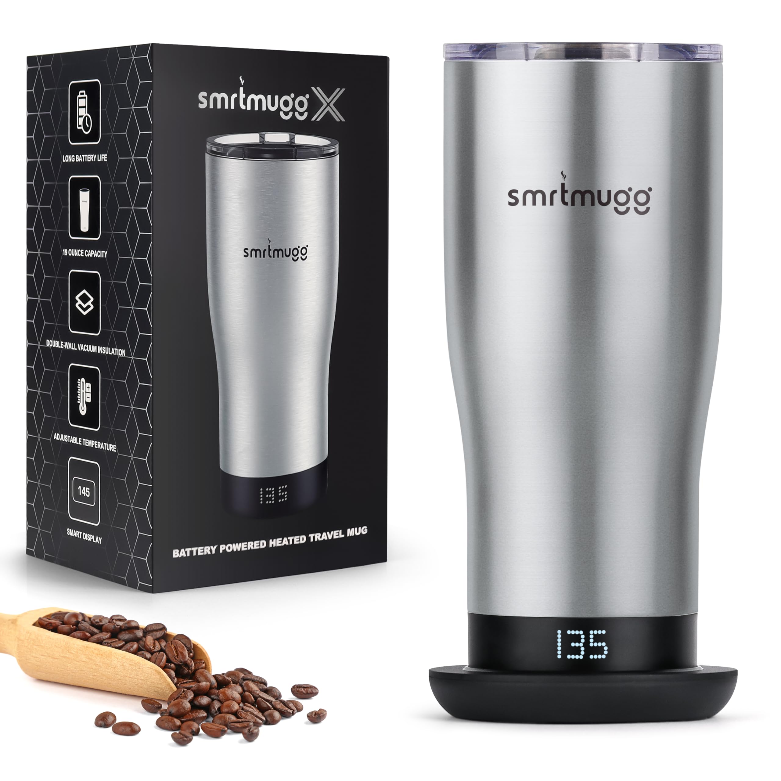 SmrtMugg X face avant montrant design élégant et capacité pratique