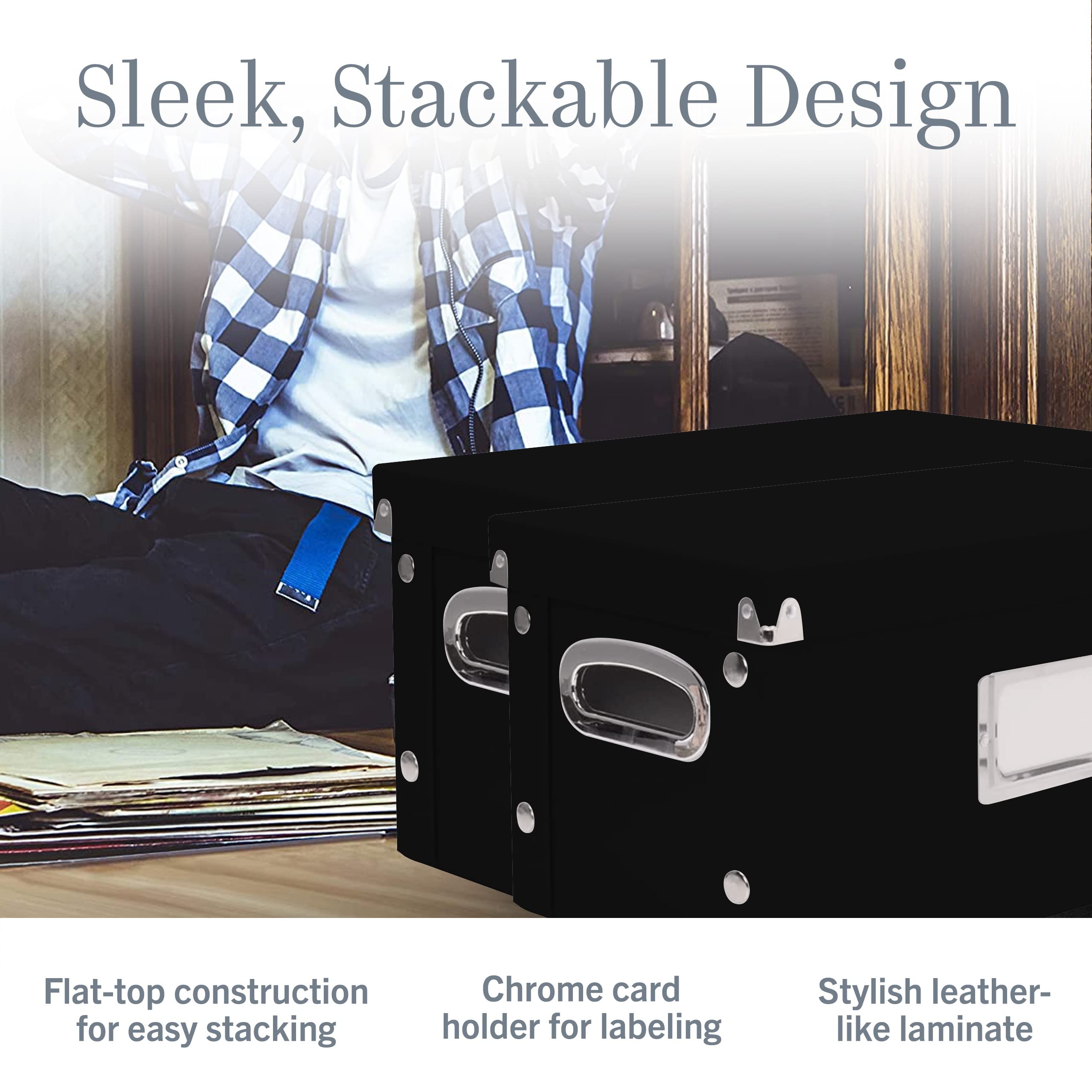 Snap-N-Store caisse remplie de disques 7" pour organisation compacte