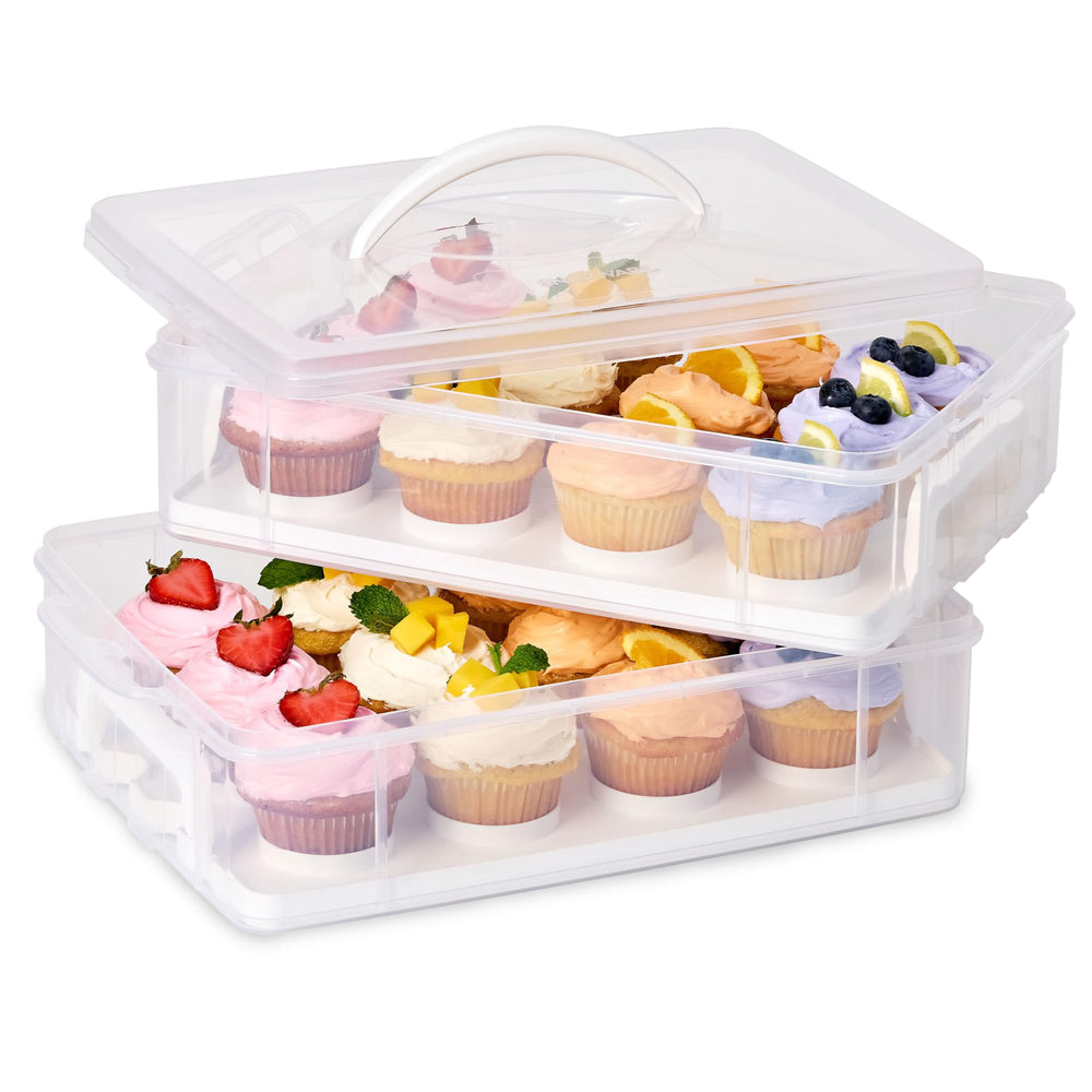 Snapware face avant du porte-desserts montrant les verrous pour un transport sûr