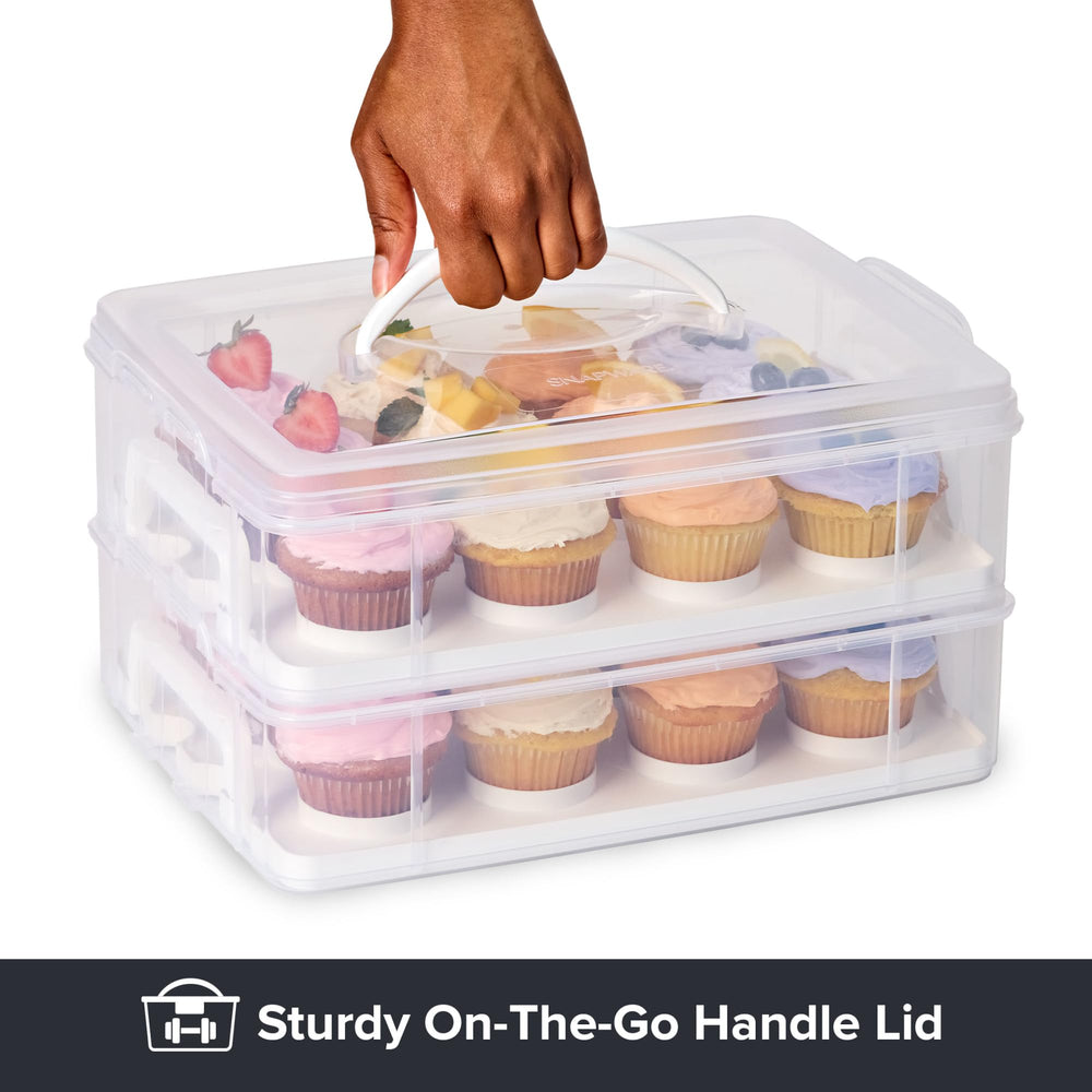 Snapware insert réversible en position plate pour empiler et protéger gâteaux