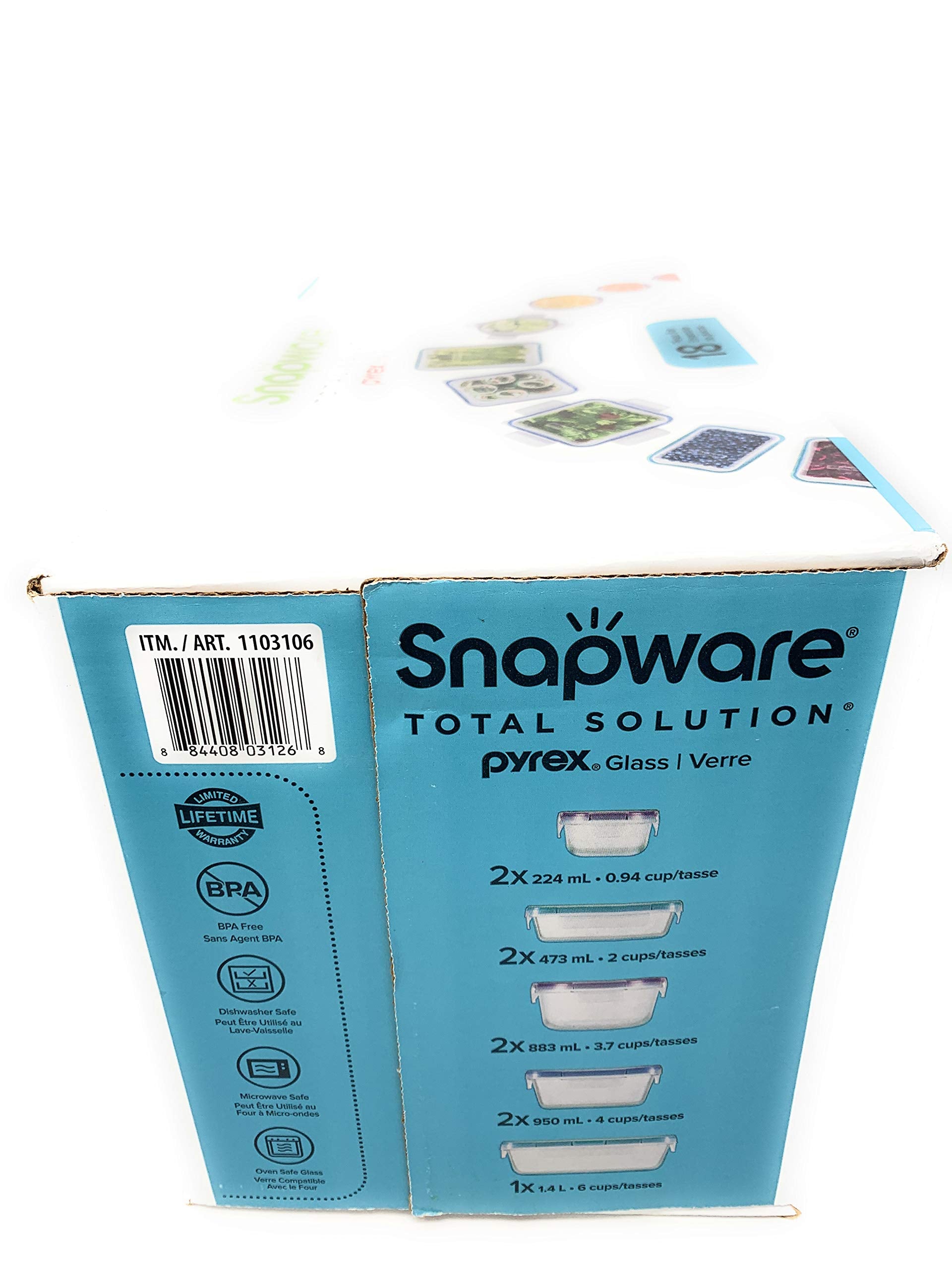 Snapware contenant en verre transporté avec repas préparé, maintien et praticité en déplacement